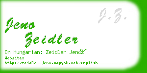 jeno zeidler business card